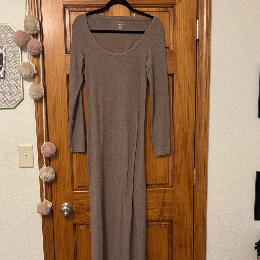 American Eagle Outfitters Long Sleeve Brown Dress
